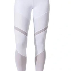 lululemon Womens athletica White Mesh Paneled Leggings Size 6